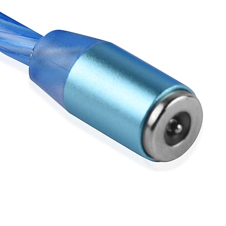 LED 3 in 1 Magnetic Charging Cable with 3 Connectors - Blue
