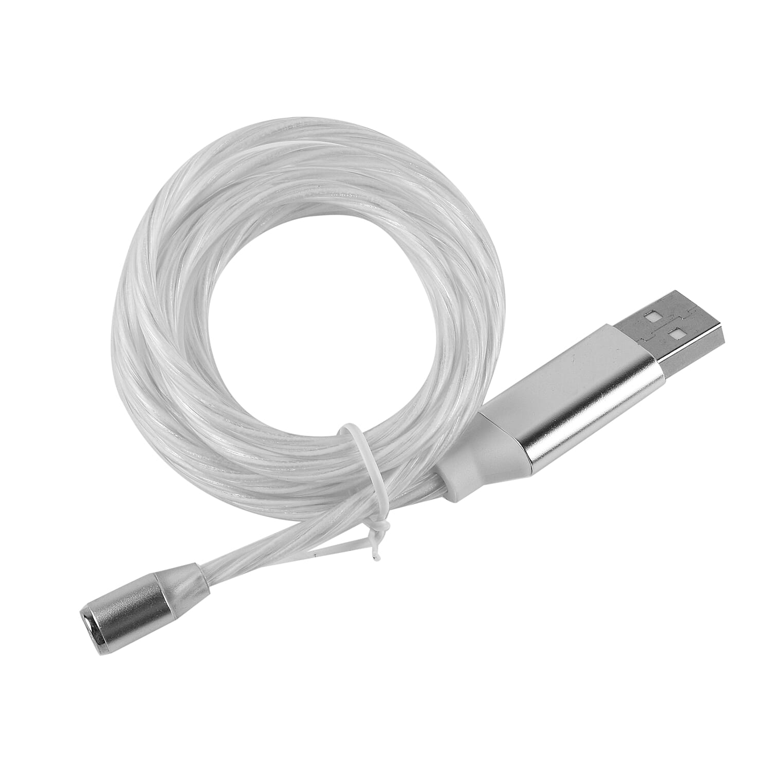 LED 3 in 1 Magnetic Charging Cable with 3 Connectors - White