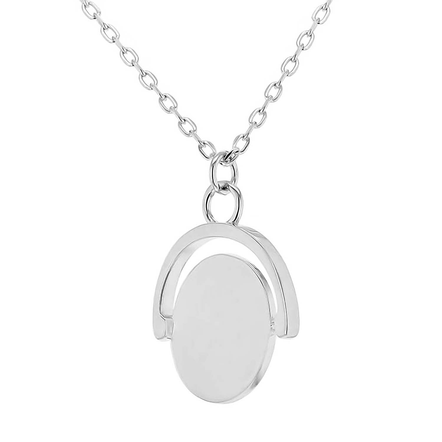 Rhodium Overlay Sterling Silver NecklaceE (Size - 17)