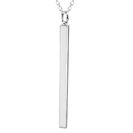 Sterling Silver 3mm x 40mm Vertical Bar Necklace 17 Inch Sterling Silver 3mm x 40mm Vertical Bar Necklace 17 Inch