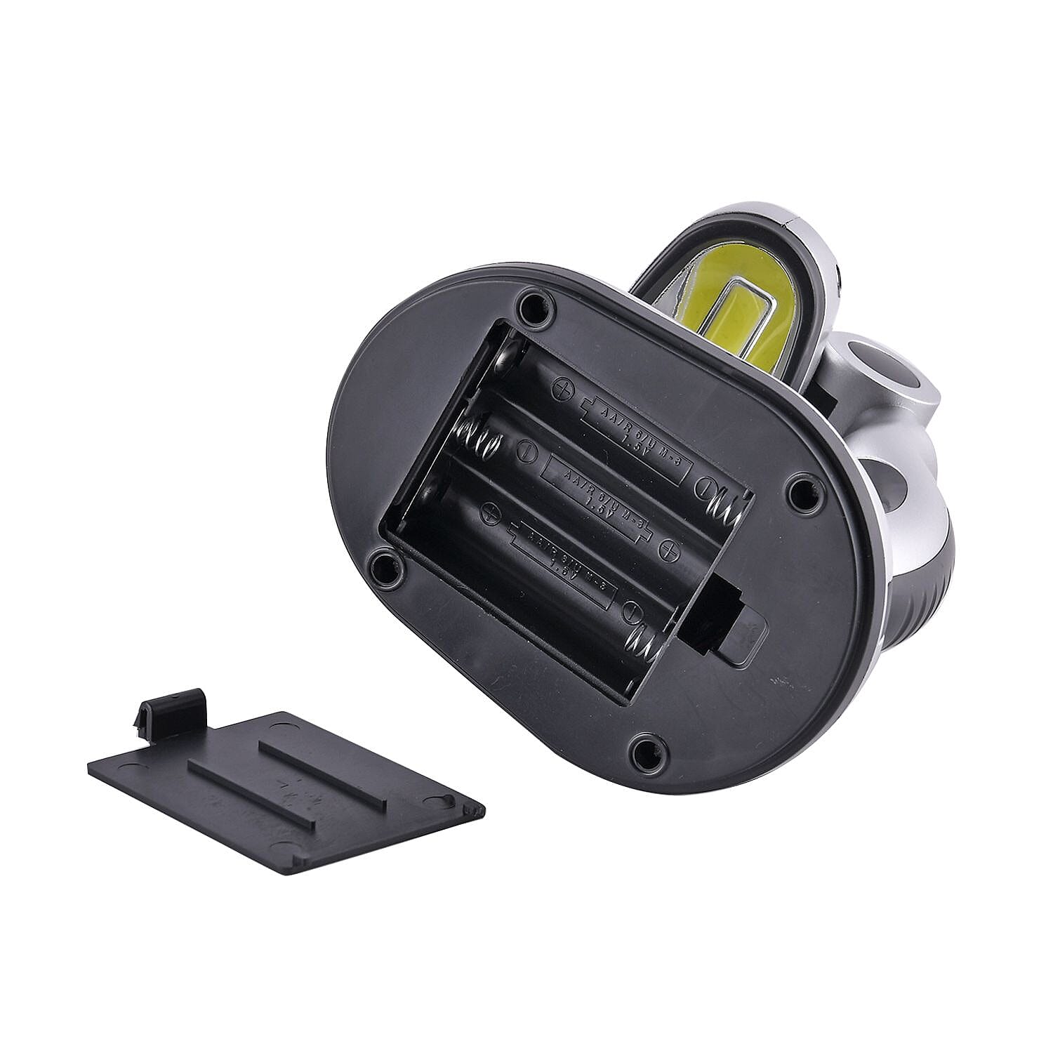 Homesmart Table Lamp (Size 20x11x8 cm) 3xAA Batteries (Not Inc.) - Silver - Black