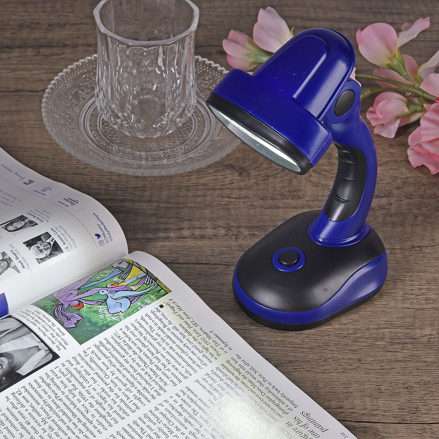 Homesmart Table Lamp (Size 20x11x8 cm) 3xAA Batteries (Not Inc.) - Blue - Black