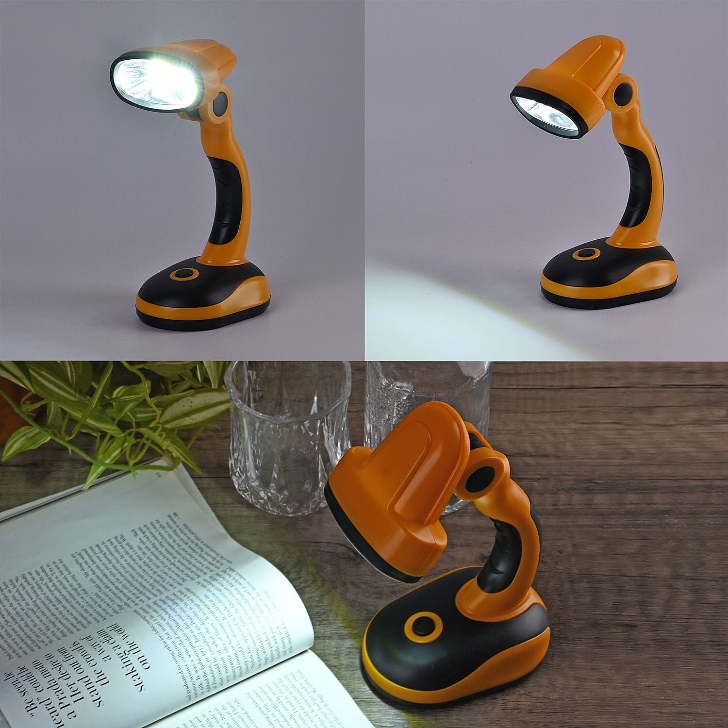 Homesmart Table Lamp (Size 20x11x8 cm) 3xAA Batteries (Not Inc.) - Yellow - Black