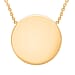 Sterling Silver Yellow Gold Plated 15mm Disc Pendant Adjustable Necklace 16 Inch to 17 Inch