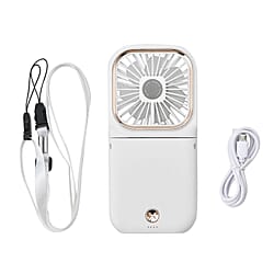 Multifunctional USB Rechargeable Mini Fan (Size 16x8x1 cm) - Green