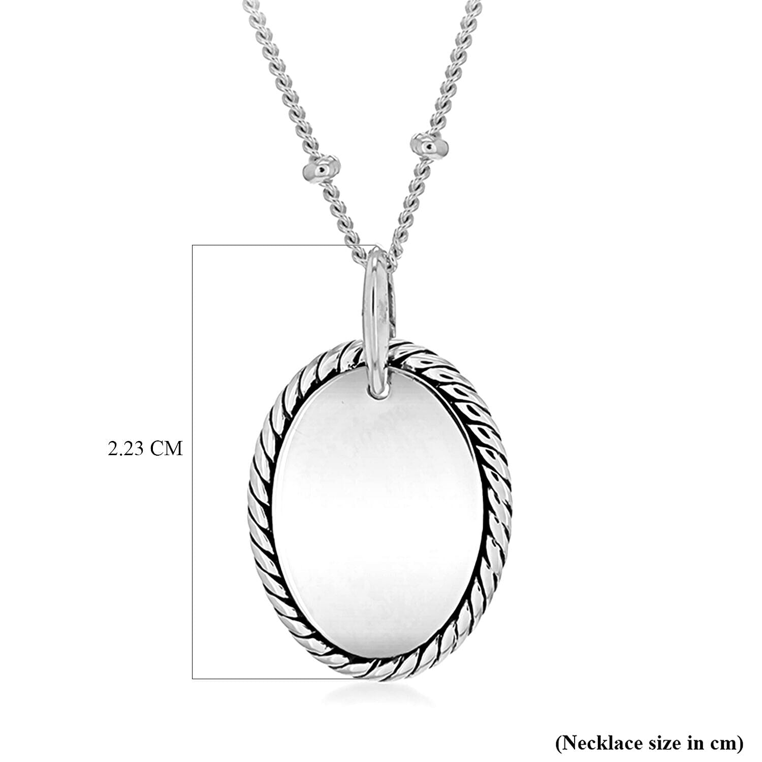 Rhodium Overlay Sterling Silver NecklaceE (Size - 16),  Silver Wt. 6.6 Gms