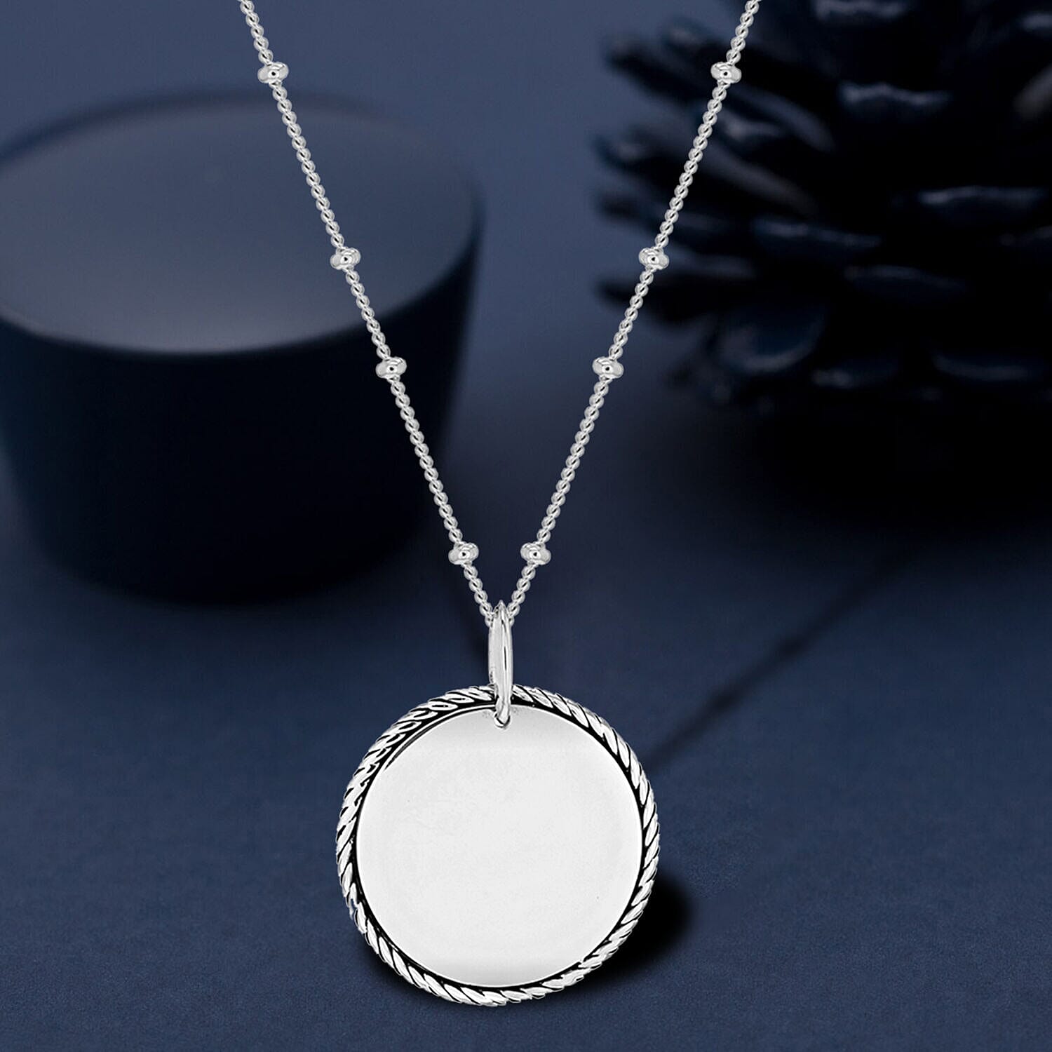 Rhodium Overlay Sterling Silver NecklaceE (Size - 16),  Silver Wt. 10.1 Gms