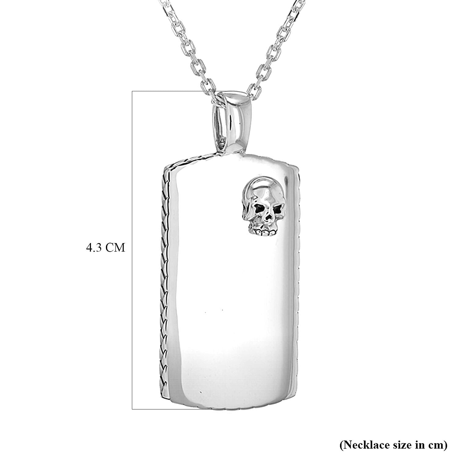 Rhodium Overlay Sterling Silver NecklaceE (Size - 16),  Silver Wt. 16.2 Gms