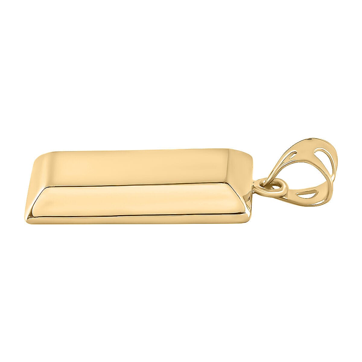 18K Yellow Gold Ingot Bar Pendant