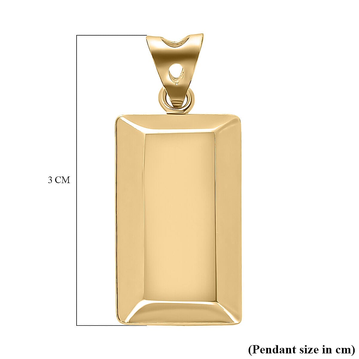 18K Yellow Gold Ingot Bar Pendant