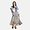 Close Out Summer Print Kaftan Dress (One Size up to 18) - Navy Blue
