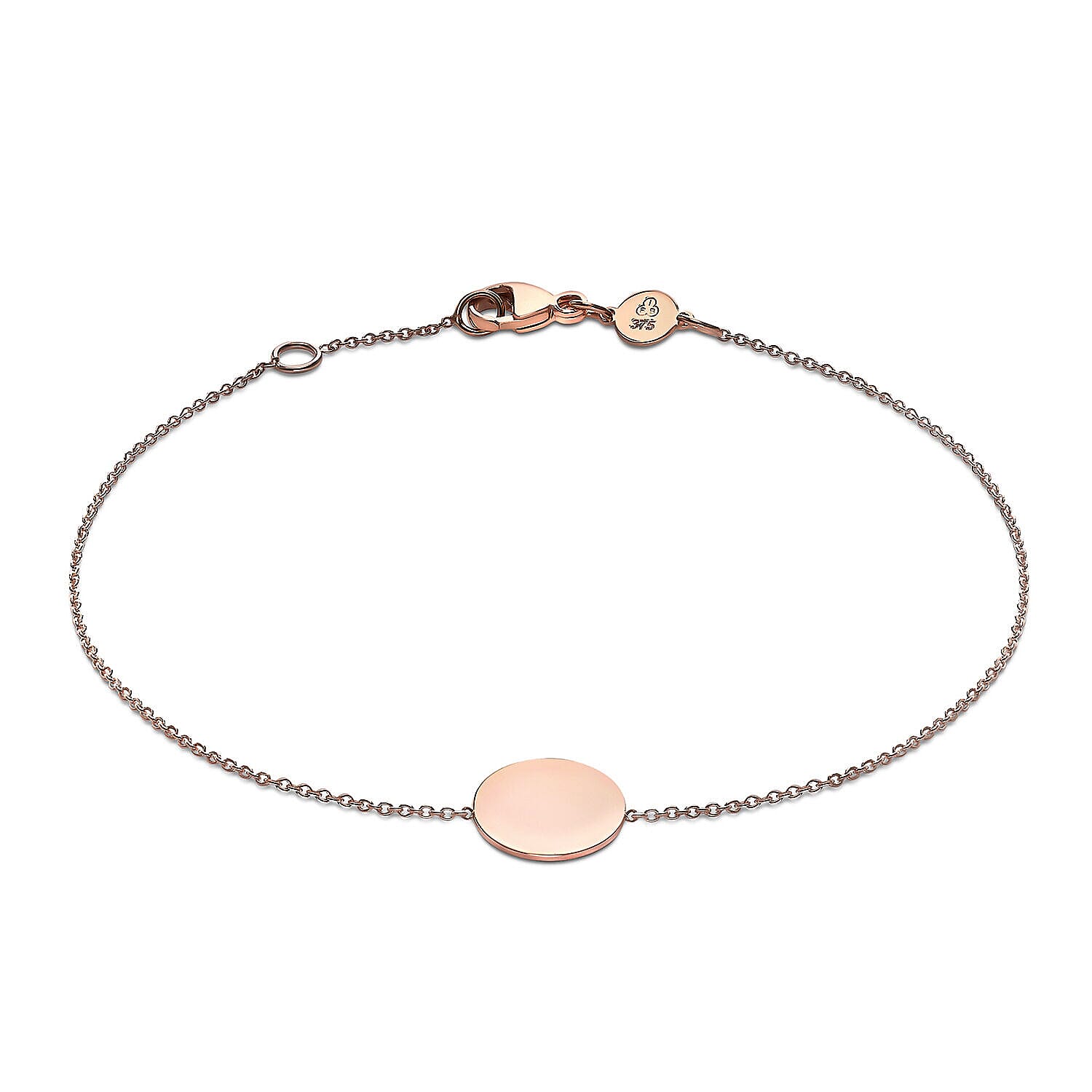 9K Rose Gold  Bracelet (Size - 7),  Gold Wt. 1.3 Gms