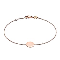 9K Rose Gold 10mm Disc Adjustable Bracelet 7 Inch to 7.5 Inch