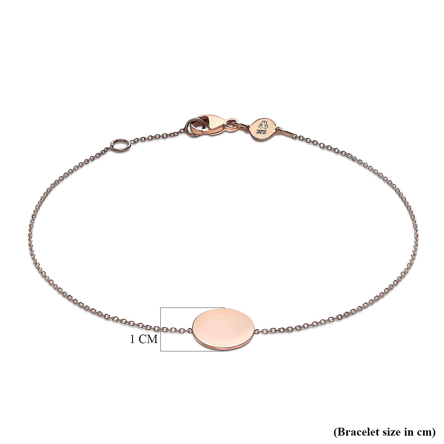 9K Rose Gold  Bracelet (Size - 7),  Gold Wt. 1.3 Gms