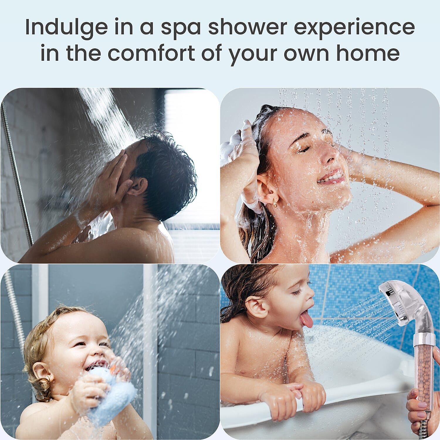 Ionic Shower For Bathroom with 3 Different Modes (Rainfall, Jetting - Massage)