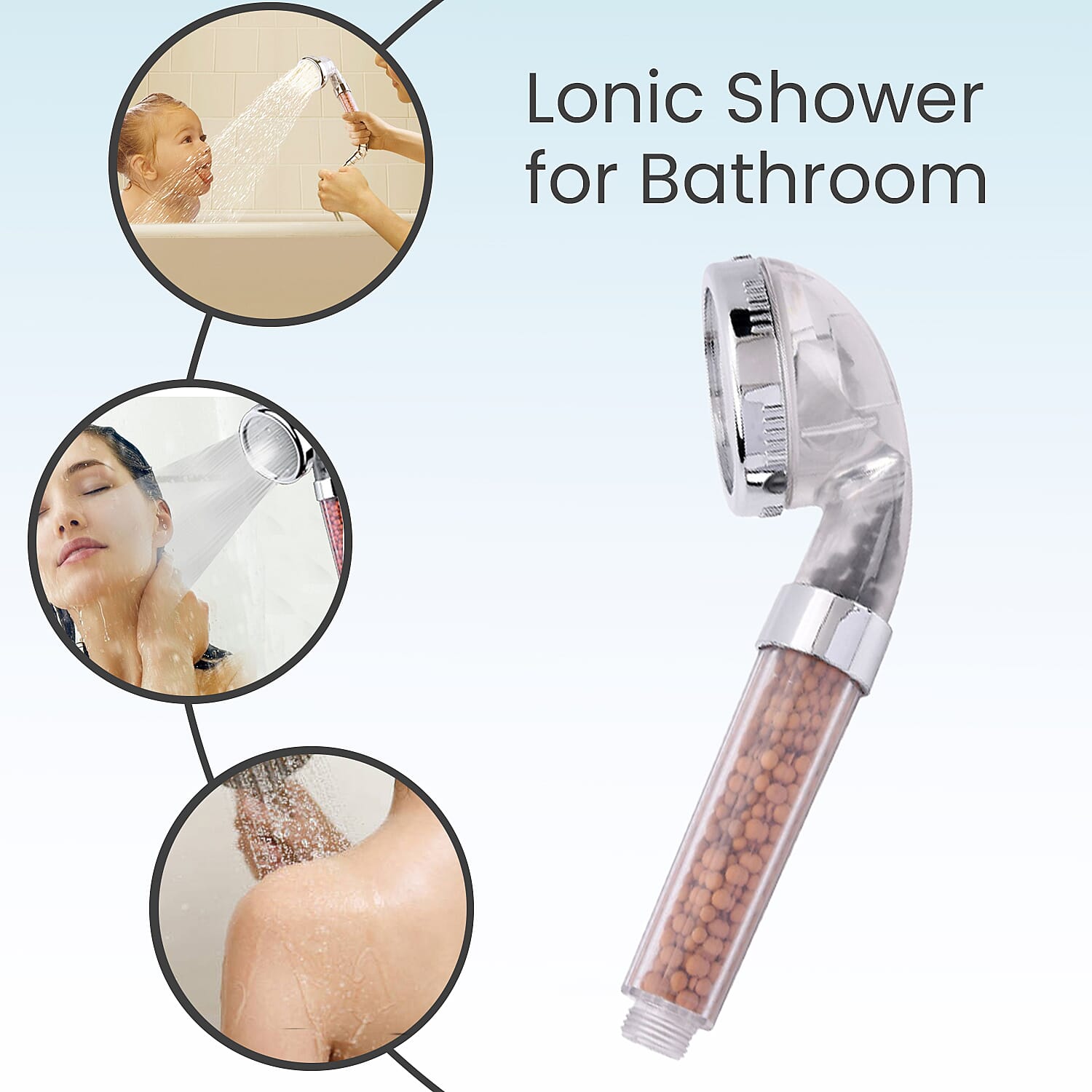 Ionic Shower For Bathroom with 3 Different Modes (Rainfall, Jetting & Massage)