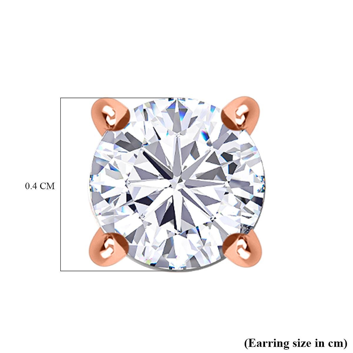 Biggest Deal of The Day - Moissanite Solitaire Stud Earrings with Push Back in 18K Vermeil Rose Gold Plated Sterling Silver Biggest Deal of The Day - Moissanite Solitaire Stud Earrings with Push Back in 18K Vermeil Rose Gold Plated Sterling Silver