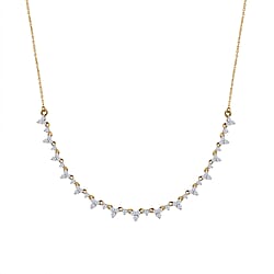 9K Yellow Gold Diamond Necklace (Size - 18) 1 Ct.