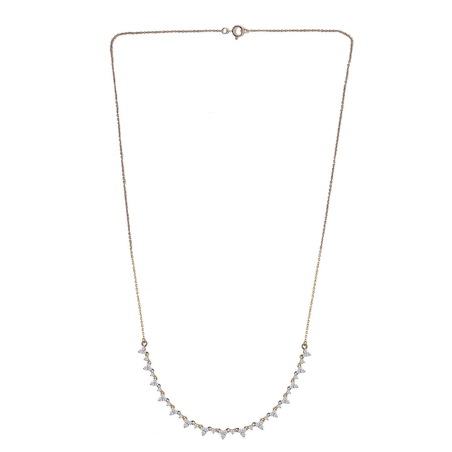 9K Yellow Gold Diamond Necklace (Size - 18) 1 Ct.