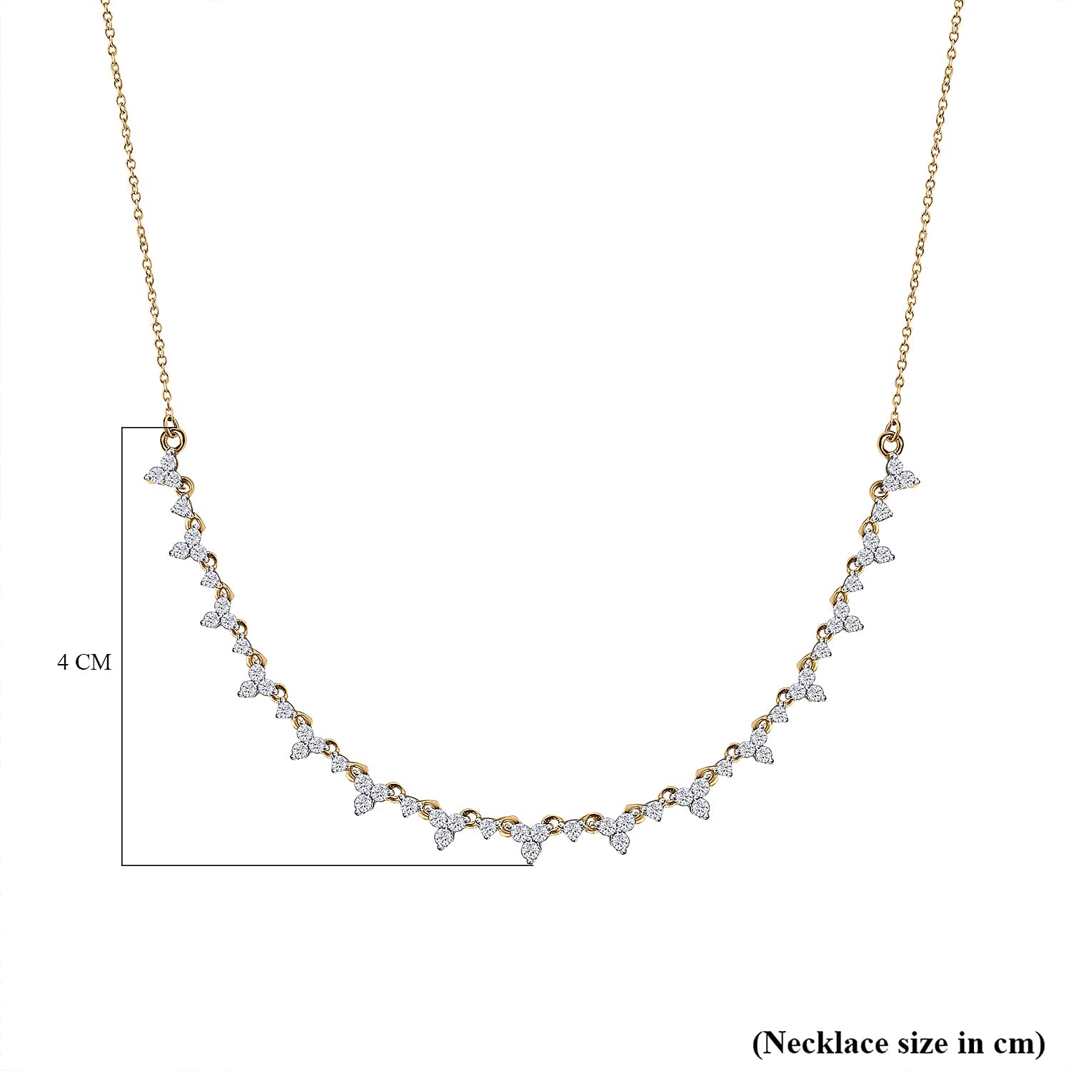 9K Yellow Gold Diamond Necklace (Size - 18) 1 Ct.