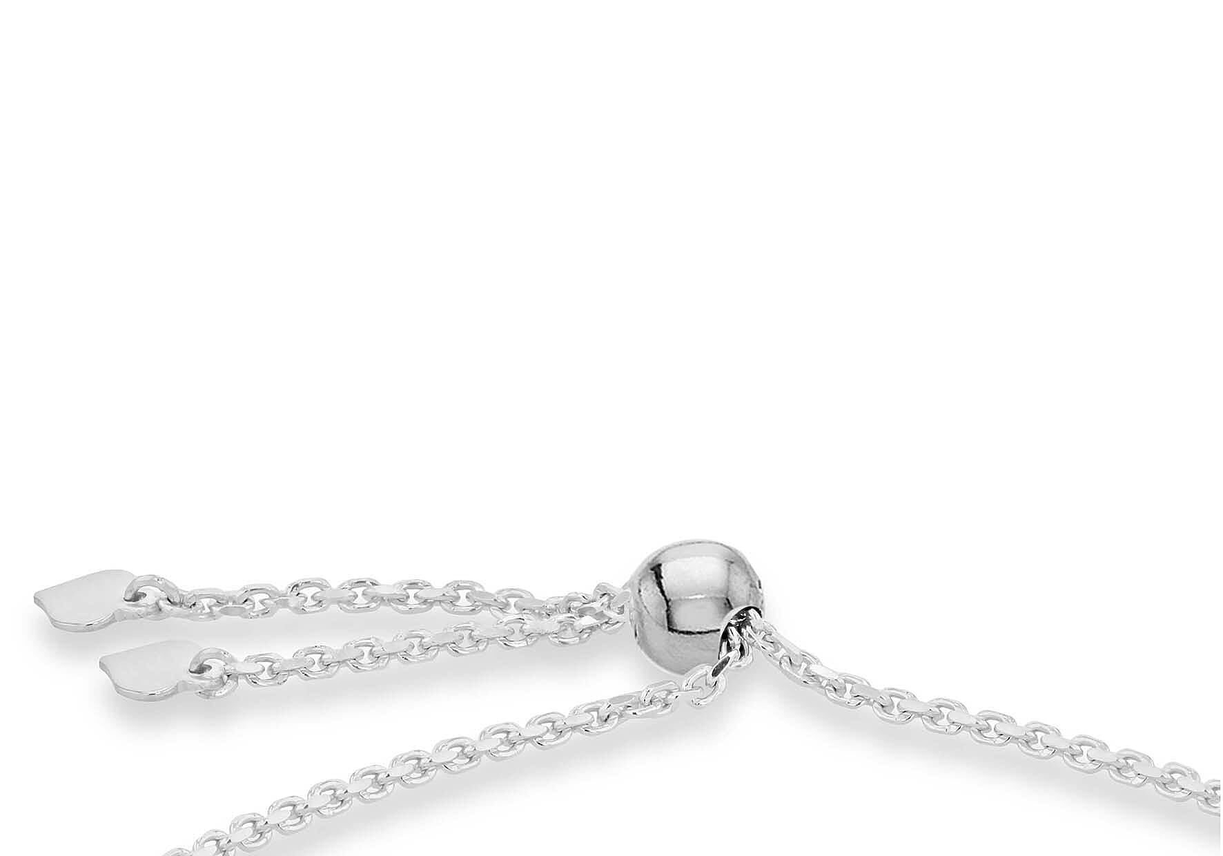 Rhodium Overlay Sterling Silver Bracelet (Size - 9),  Silver Wt. 7.4 Gms