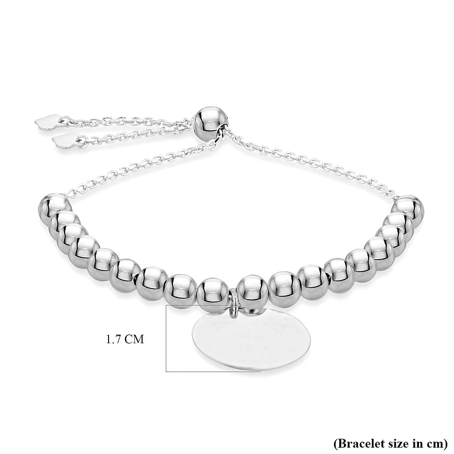 Rhodium Overlay Sterling Silver Bracelet (Size - 9),  Silver Wt. 7.4 Gms