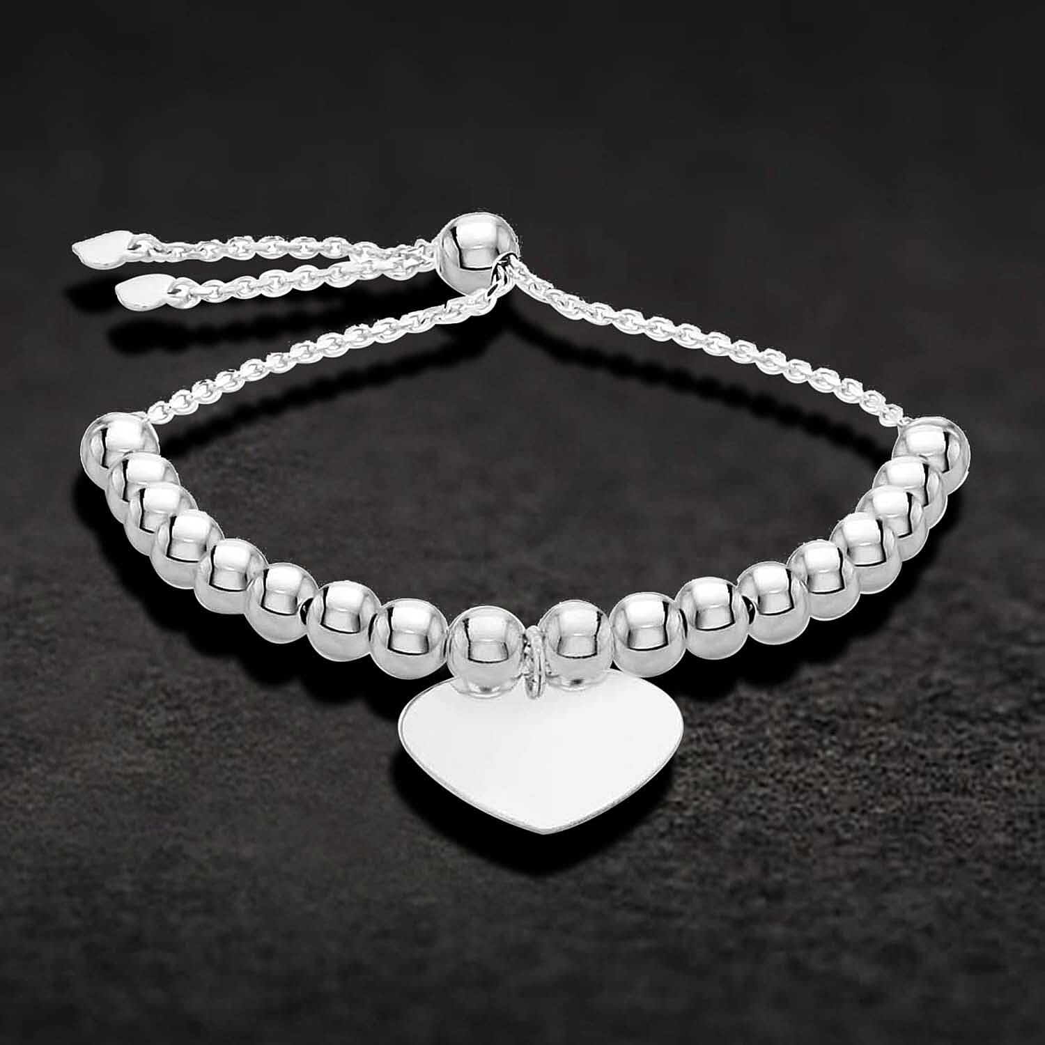 Rhodium Overlay Sterling Silver Bracelet (Size - 9),  Silver Wt. 7.2 Gms