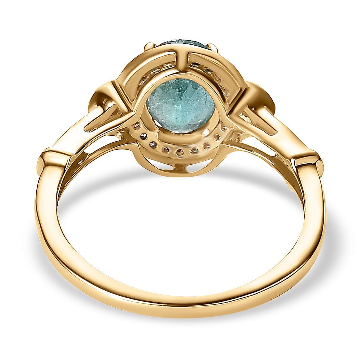 9K Yellow Gold Zambian Emerald and Diamond (G-H) Ring 1.43 Ct.