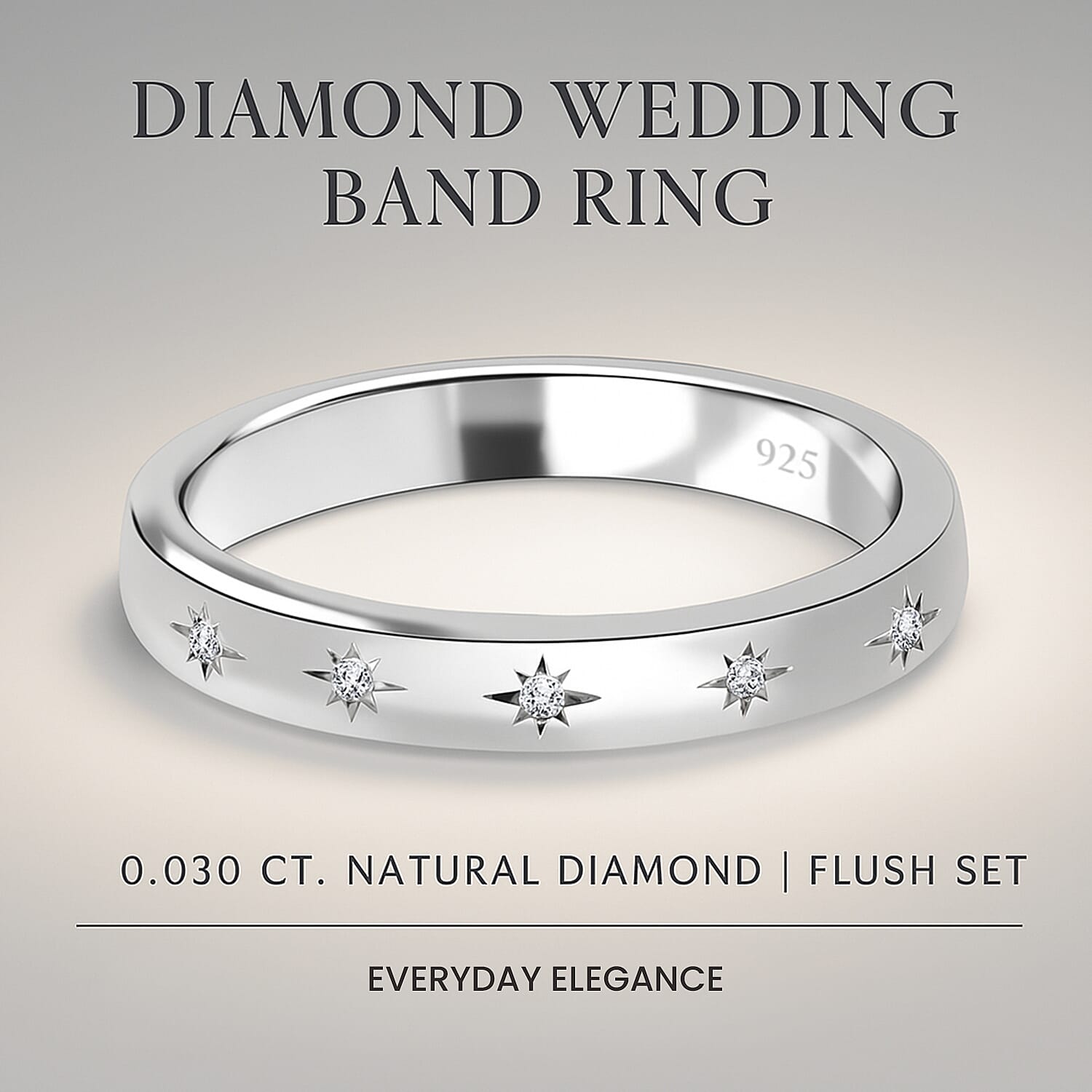 Diamond Ring in Sterling Silver 0.030 Ct.