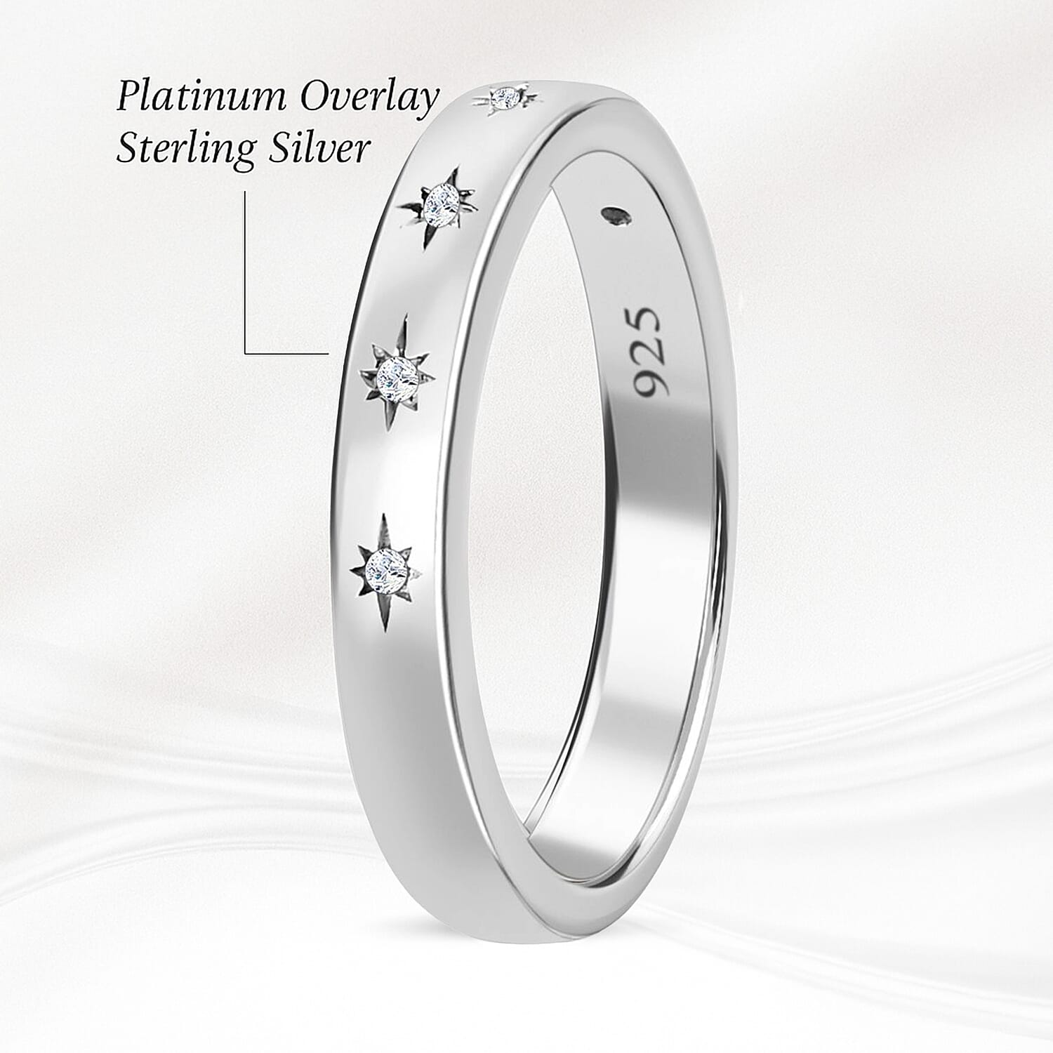 Diamond Ring in Sterling Silver 0.030 Ct.