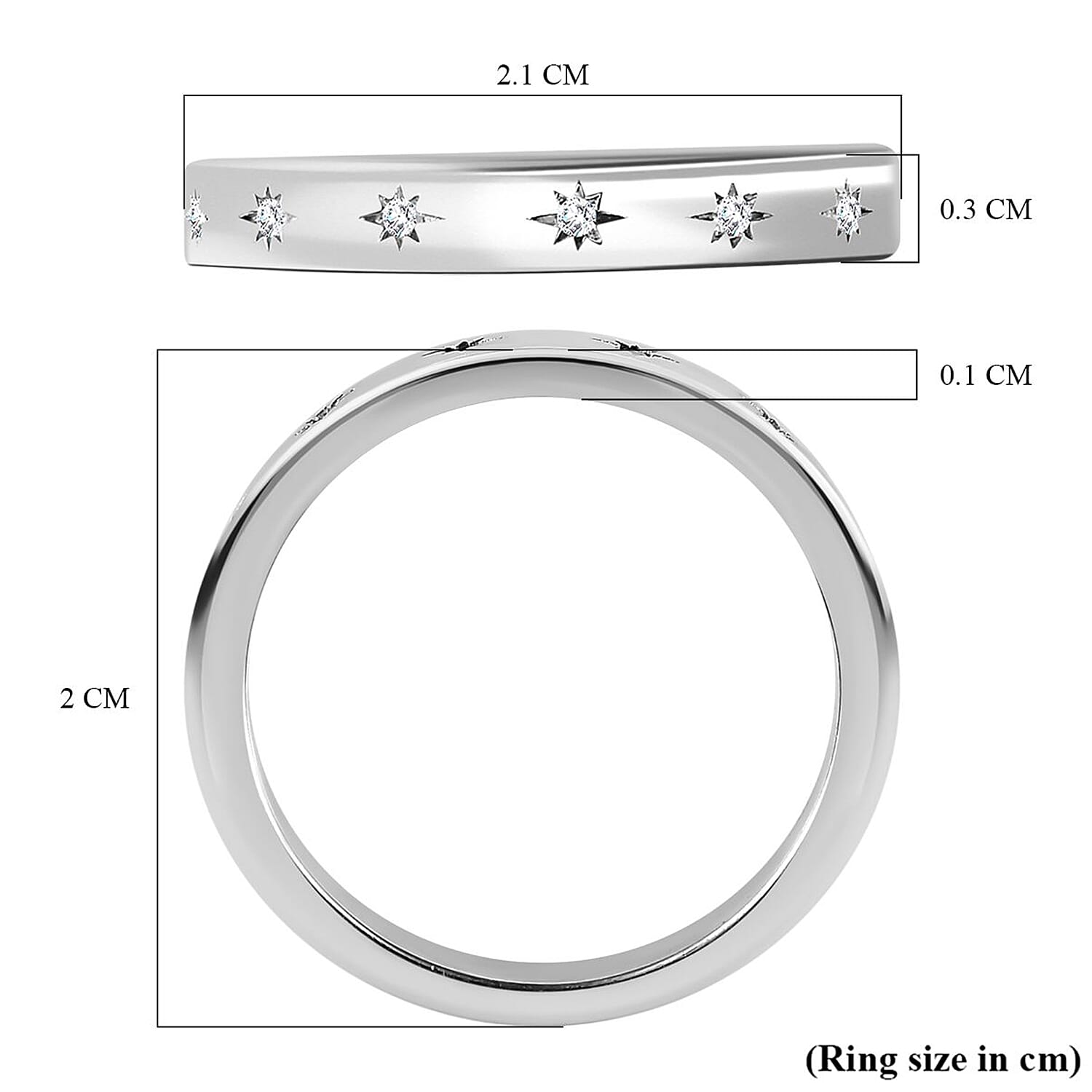 Diamond Ring in Sterling Silver 0.030 Ct.