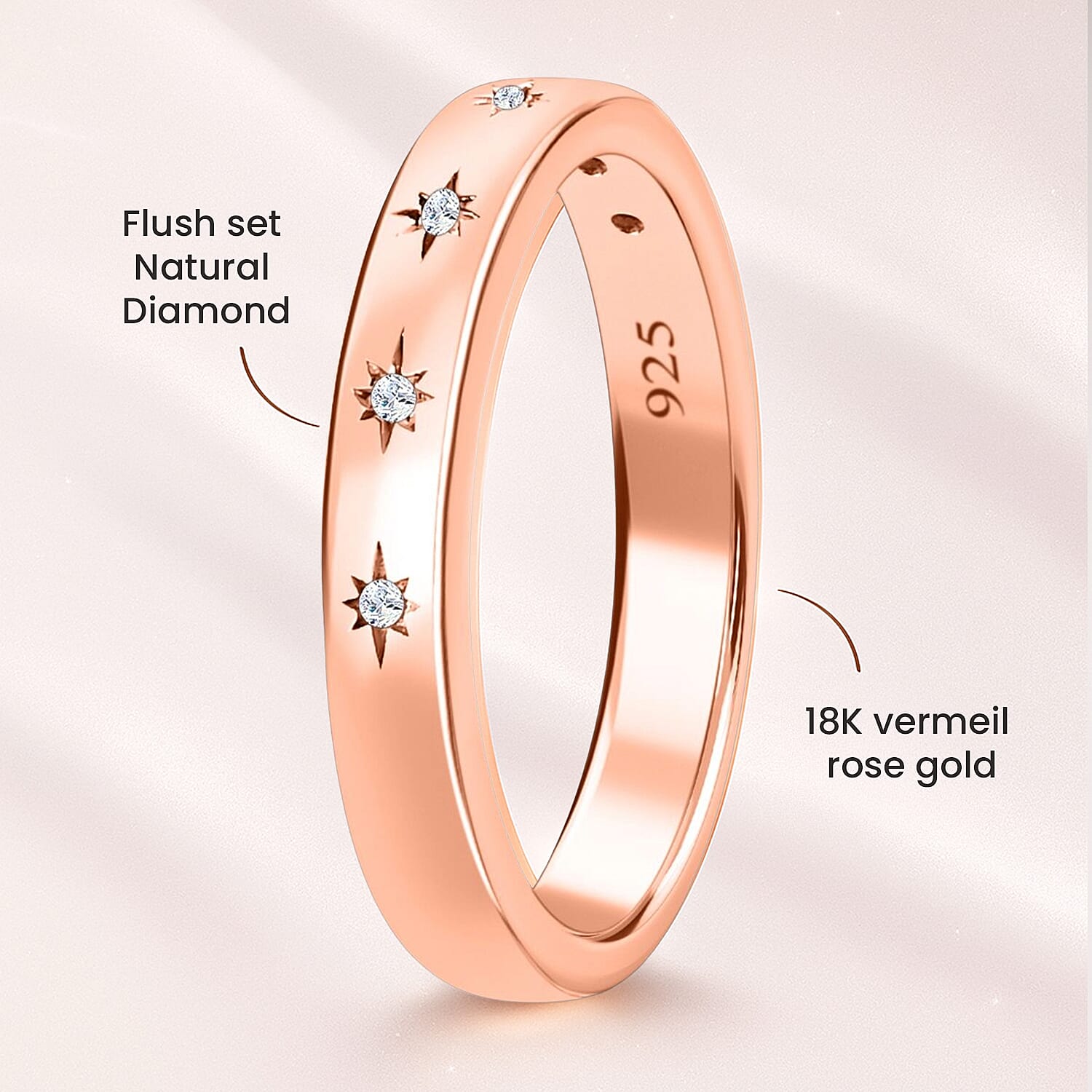 Diamond Ring in Sterling Silver 0.030 Ct.