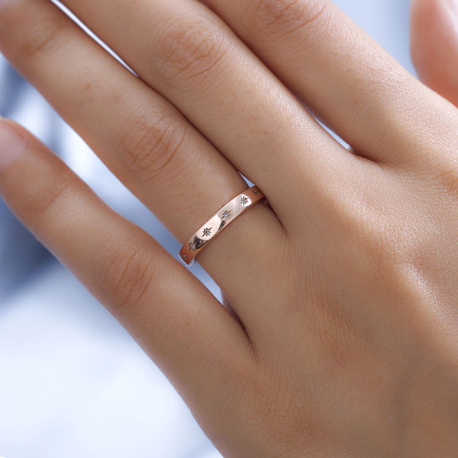 Diamond Ring in Sterling Silver 0.030 Ct.