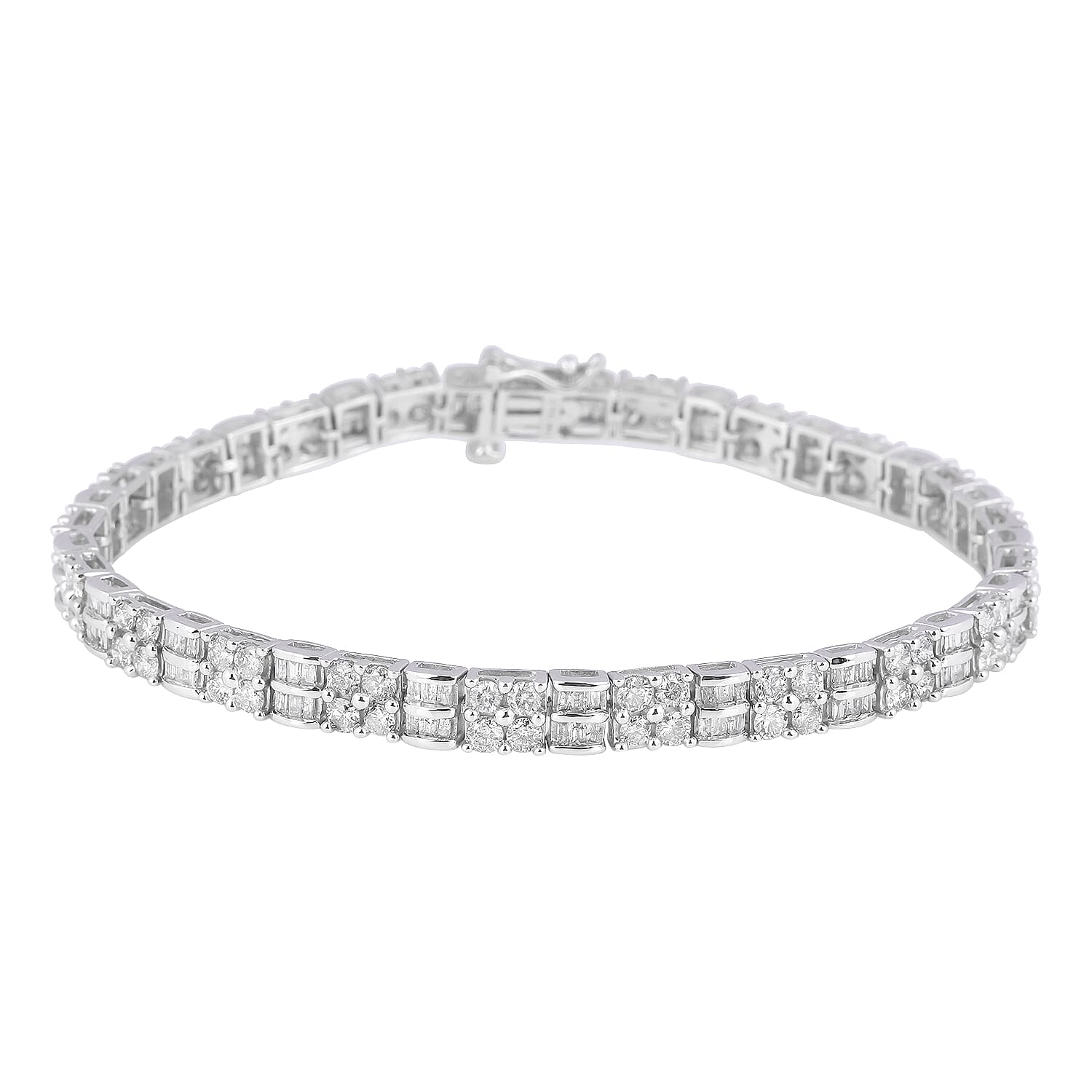 10K White Gold SGL Certified Diamond (SI-I1/H-I) Bracelet (Size - 7.5) 5.04 Ct, Gold Wt. 10.20 Gms
