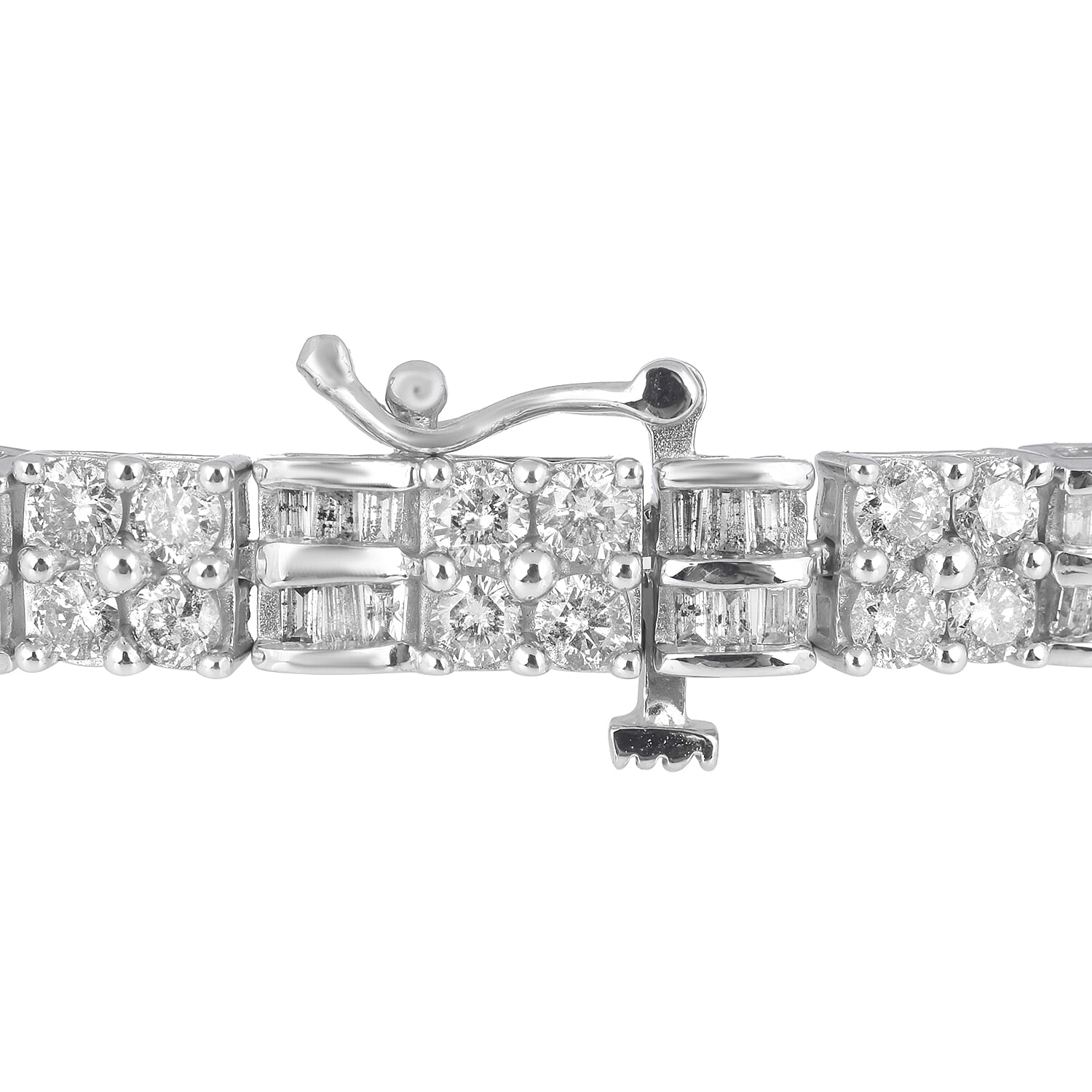 10K White Gold SGL Certified Diamond (SI-I1/H-I) Bracelet (Size - 7.5) 5.04 Ct, Gold Wt. 10.20 Gms