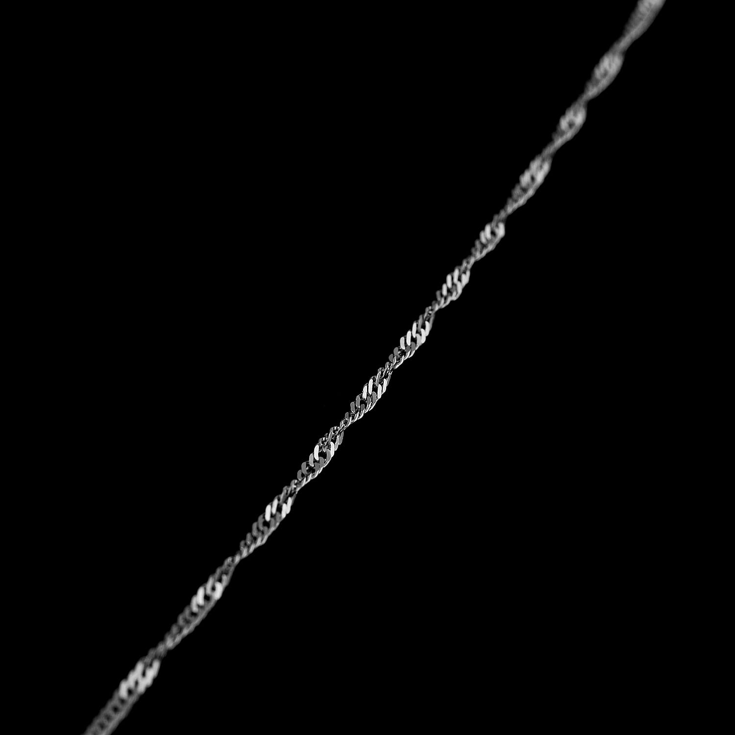 Hatton Garden- 9K White Gold Curb Chain (Size 20) with Spring Ring Clasp