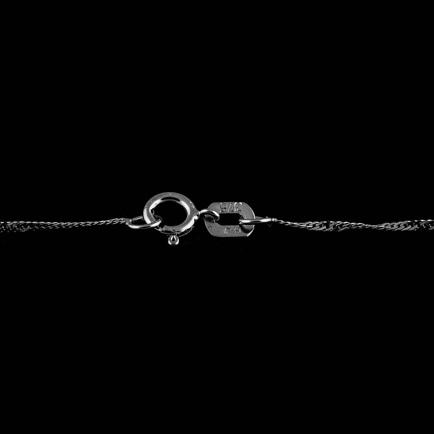 Hatton Garden- 9K White Gold Curb Chain (Size 20) with Spring Ring Clasp