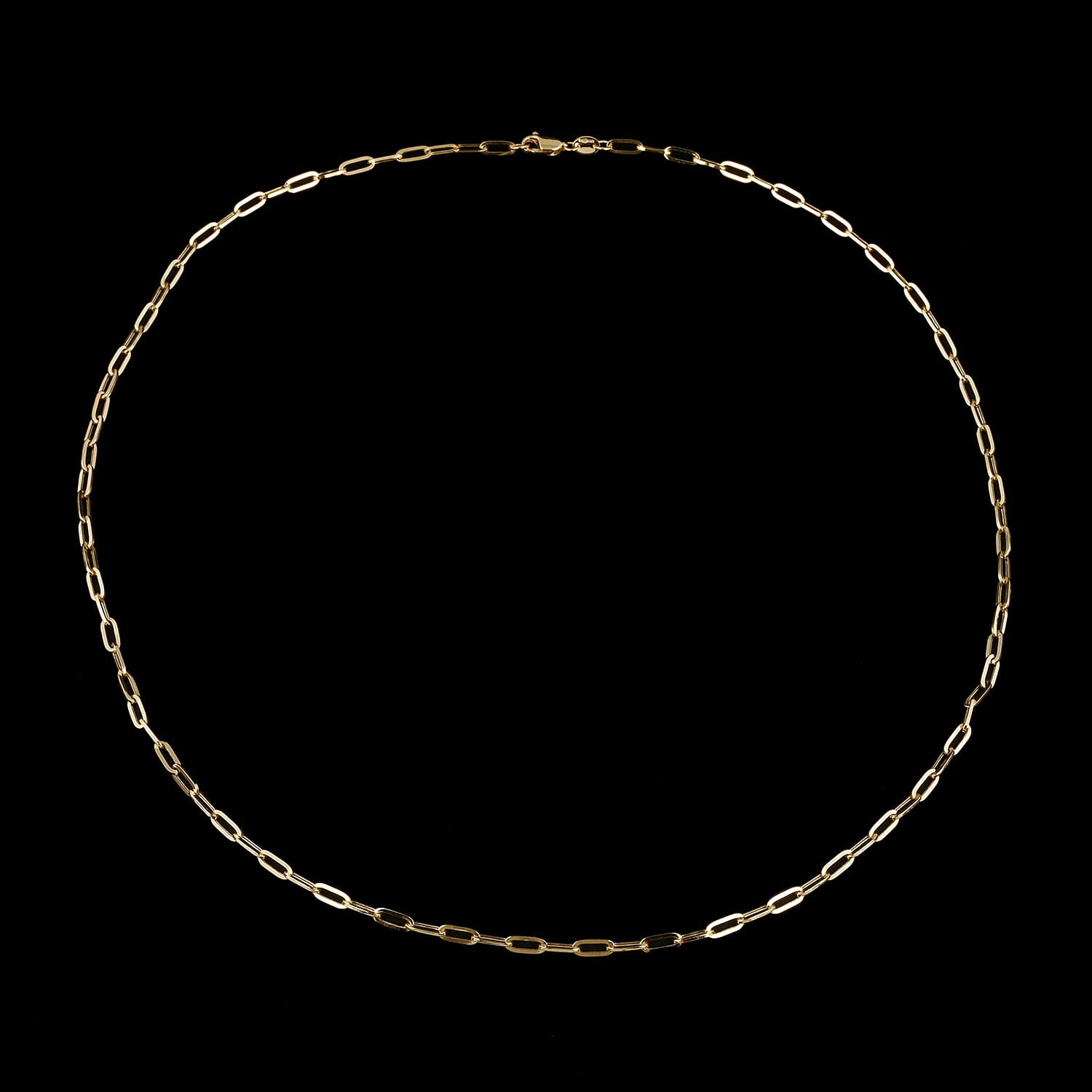 Hatton Garden Close Out - Italian Made- 9K Yellow Gold Paper Clip Necklace (Size 20), Gold Wt 3.09 Gms