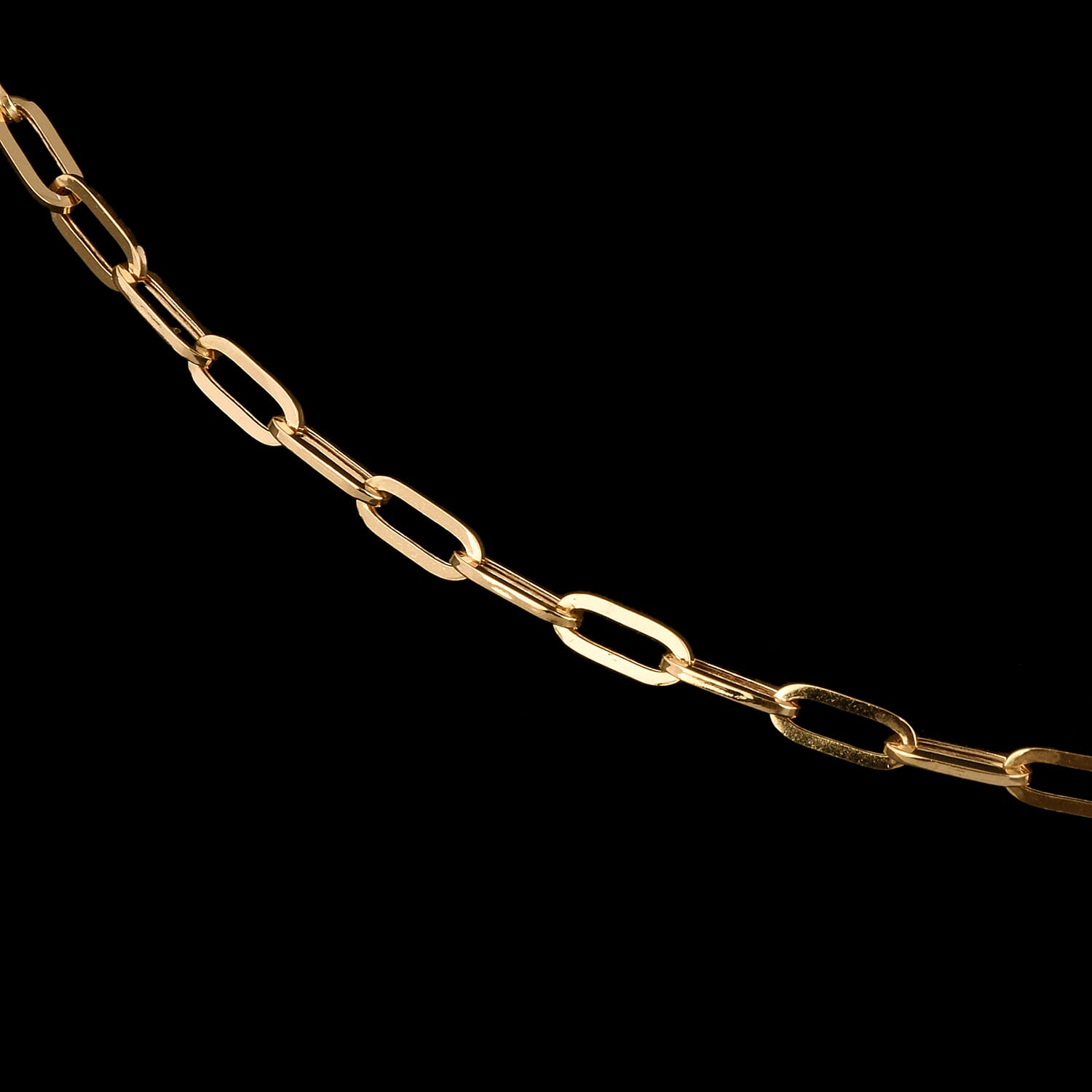 Hatton Garden Close Out - Italian Made- 9K Yellow Gold Paper Clip Necklace (Size 20), Gold Wt 3.09 Gms