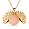 Rose Quartz Openable Wings Necklace (Size - 24) in Yellow Gold Tone 25.00 Ct