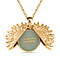 Aventurine Openable Wings Necklace (Size - 24) in Yellow Gold Tone 25.00 Ct