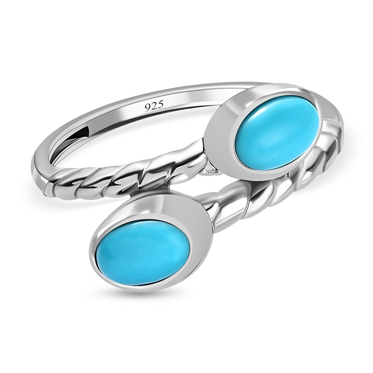 Tucson Closeout - Arizona Sleeping Beauty Turquoise Ring in Platinum Overlay Sterling Silver