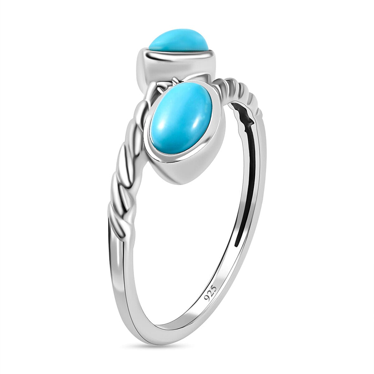 Tucson Closeout - Arizona Sleeping Beauty Turquoise Ring in Platinum Overlay Sterling Silver