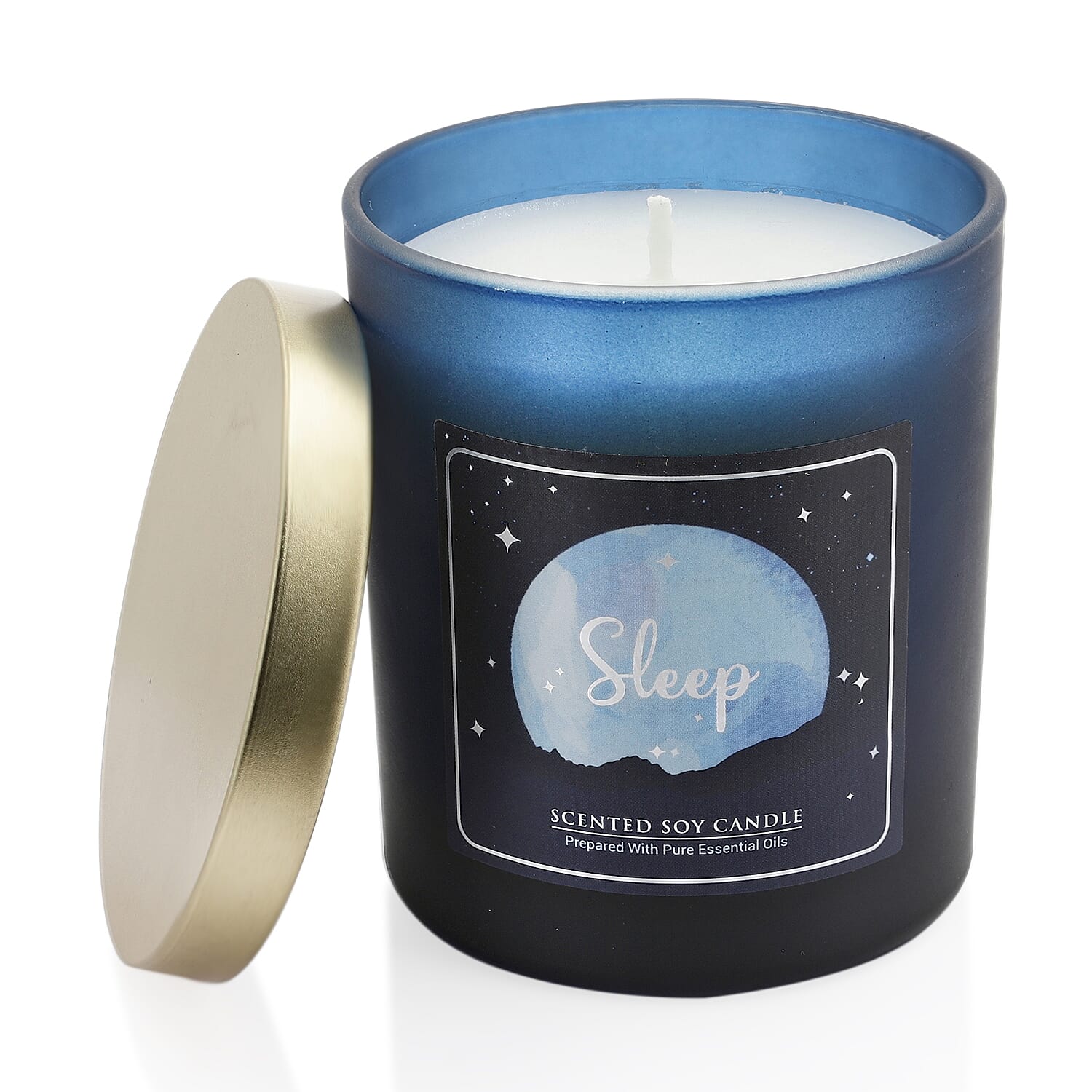 SLEEP Scented Colour Glass Jar Candle with Lid Blend of Pure Essesntial Oil - 200g