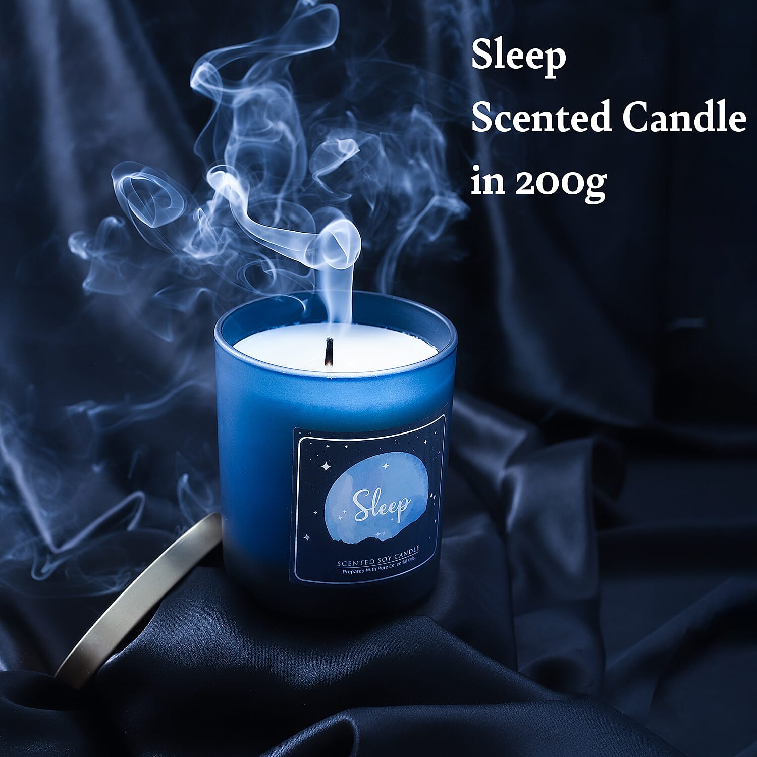 SLEEP Scented Colour Glass Jar Candle with Lid Blend of Pure Essesntial Oil - 200g