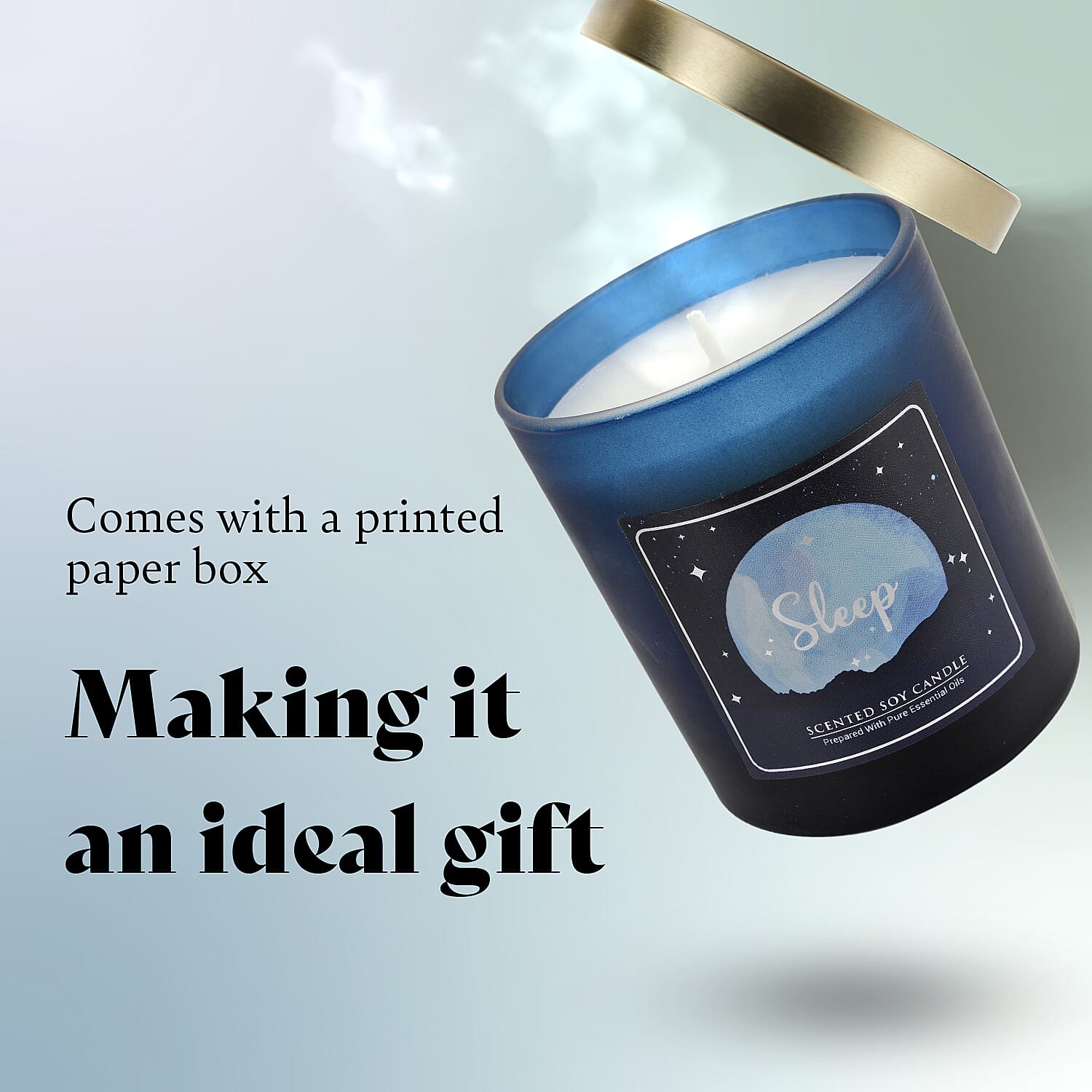 SLEEP Scented Colour Glass Jar Candle with Lid Blend of Pure Essesntial Oil - 200g