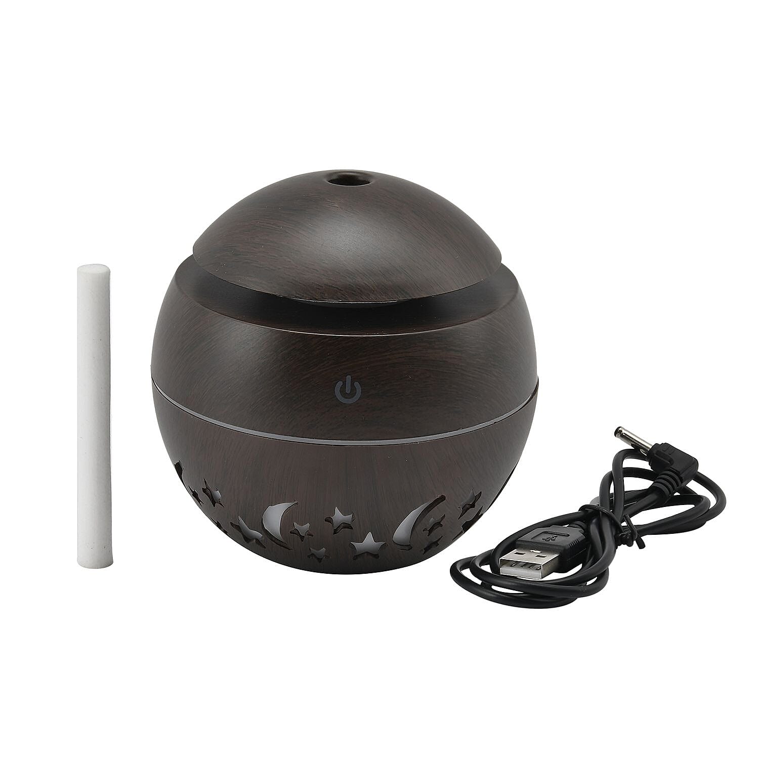 Ultrasonic Aroma Humidifier with LED Light (Size 10x9 cm) - Dark Brown