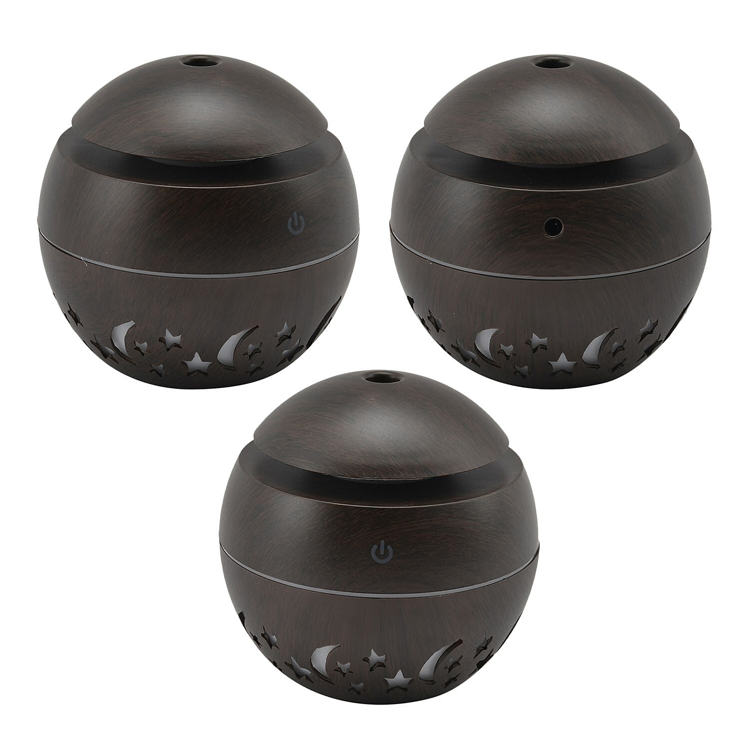 Ultrasonic Aroma Humidifier with LED Light (Size 10x9 cm) - Dark Brown