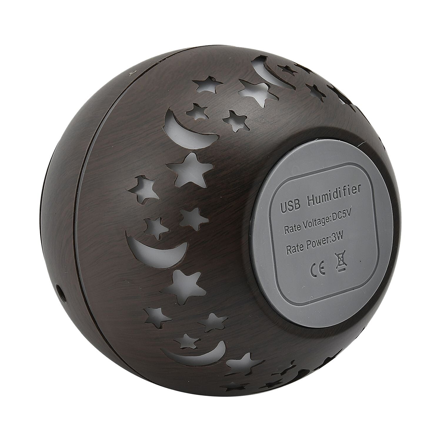 Ultrasonic Aroma Humidifier with LED Light (Size 10x9 cm) - Dark Brown