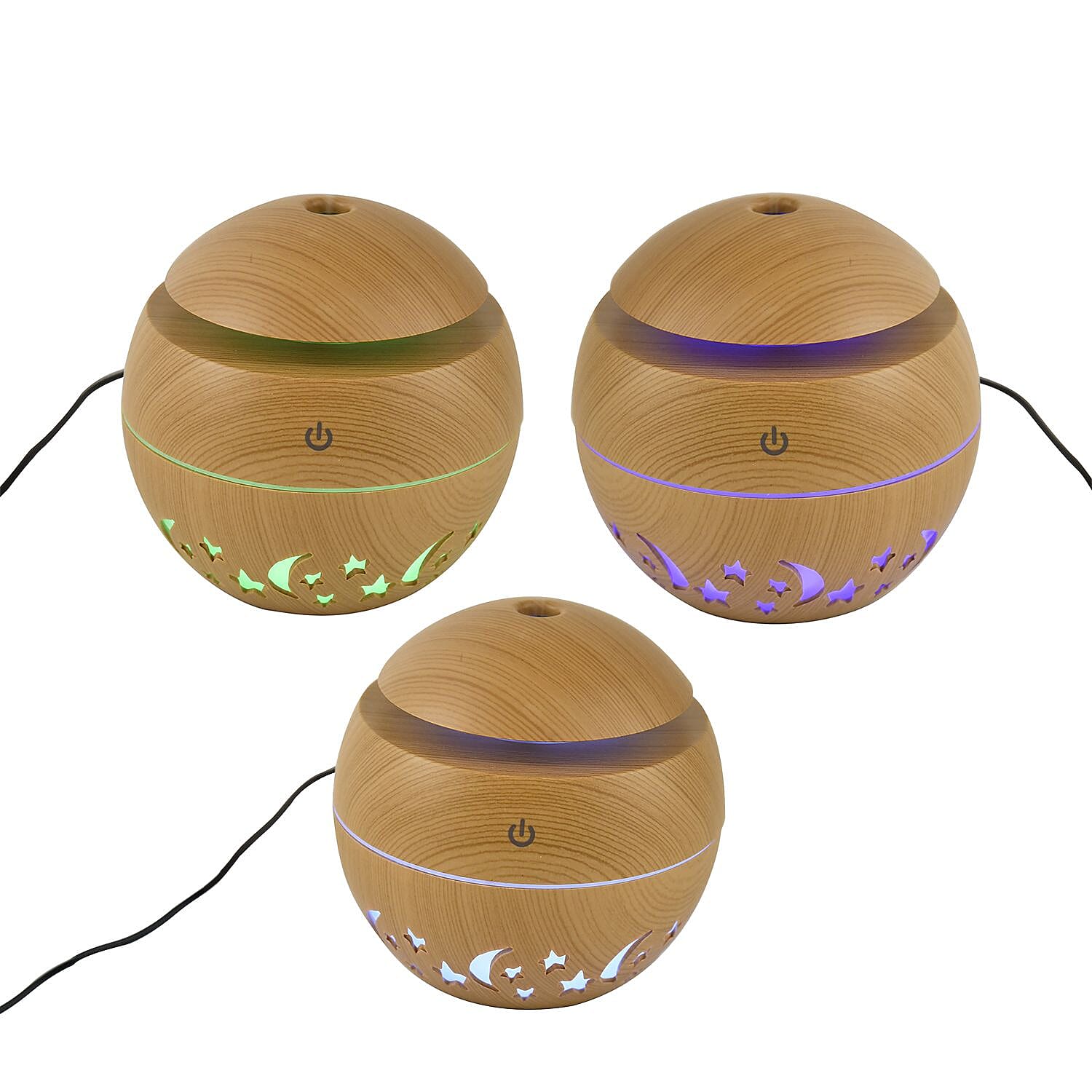 Ultrasonic Aroma Humidifier with LED Light (Size 10x9 cm) - Light Brown